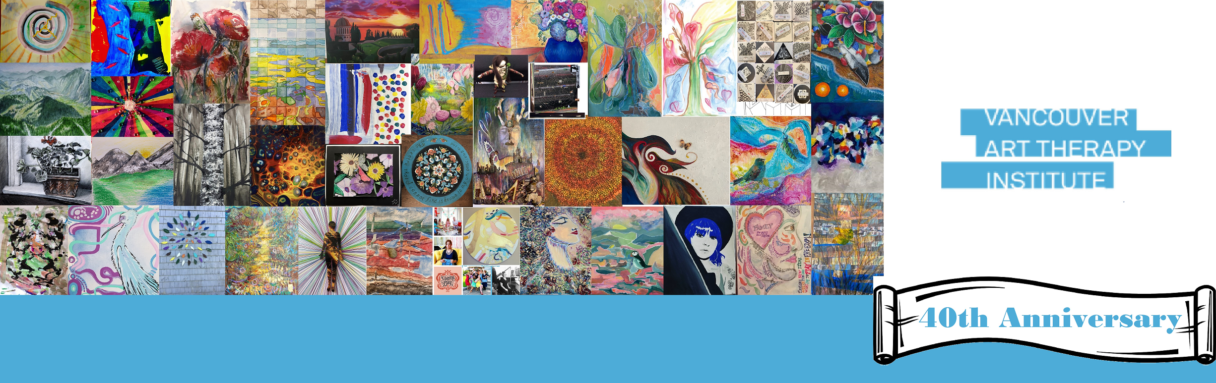 Collage of the art work from VATI graduates for 40th anniversary.
